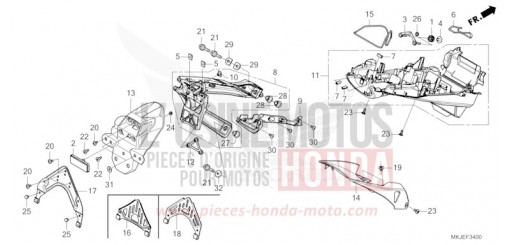 GARDE-BOUE ARRIERE CB1000RAP de 2023